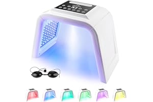 LIARTY Mascara LED Facial, 7 Colores Mascara luz LED Facial para la Piel Antienvejecimiento, Máquina de Belleza Reafirmante Antienvejecimiento, Máquina de Fototerapia PDT(BLANCO)