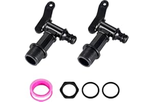 YUANBAOTT Auslaufhahn für Regentonne, 2 STK. Wasserhahn für Regentonne, Kunststoff 3/4 Zoll Hahn für Regenwassertonne, Regentonnenhähne Regenfass Adapter für Heim Garten Wassertank Anschlüsse