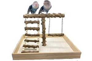 ATB-GIFT Parrot Playstand, Bird Playground, Papagei Vogel Spielplatz, Papageien Vogelständer Vogelspielplatz für Vogelkäfige, für Wellensittich Nymphensittich(36 * 26 * 22CM)