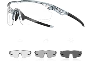 X-TIGER Occhiali Ciclismo Fotocromatici TR90 occhiali da Sole Sportivi Uomo Donna Con Lenti UV400 Trasparenti, adatti a MTB e Bici