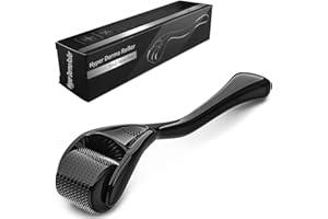 ARVONO Beard Roller, DermaRoller 0,5 mm, Bartroller, Beard Growth, Micro Needle Roller Microneedling Roller mit 540 Nadeln für Skin and Hair Care for Men and Women (Schwarz)