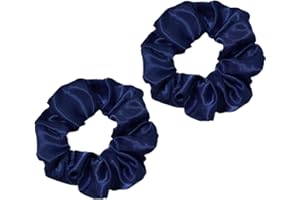 VILITI 2 Pcs Velvet Scrunchies,Scrunchie for Women Soft Jersey Fabric Hair Scrunchie for Girls Bobble Elastic Hair Band Scrunchie Elastic Spring Ponytail Holder Bobbles Accessories,for Women Girls(Navy Blue)