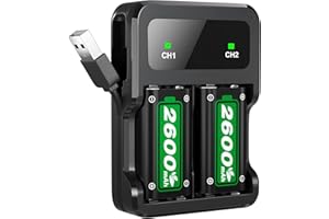 PONKOR Batterie per Xbox One/Xbox Series X|S/One S/X, 2600mAh(=6200mWh) 2.5 Ore di Ricarica Rapida Batterie Ricaricabili per Xbox Series X|S/Xbox One S/Xbox One X/Xbox One Elite Controller