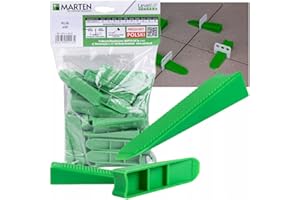 MARTEN Level UP system poziomowania płytek, 150-500-1000 zakładek, szerokość fugi 1-3 mm, grubość płytek 5-15 mm, szczypce kliny, zaczepy - doskonałe rezultaty do wykładzin podłogowych i ściennych