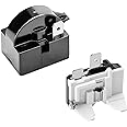 Greluma QP2-4.7 PTC starter relay, 1 pin refrigerator start relay and refrigerator overload protector 6750C-0005P 1/2 HP compatible with refrigerator compressor