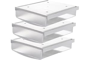 TUKA-I-AKUT TUKA 3X 3,5L Cajón Debajo del Escritorio 24x21x8cm, Autoadhesivos Cajón Oculto de Almacenamiento, Grande Utensilios Organizador Debajo del Estante, 3 Unidades Translúcido TKD8606