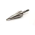 TEMO M35 Cobalt Spiral Flute Step Drill, 12 size from 3/16 inch (4.8mm) to 7/8 inch (22.2mm), 1/4 inch (6.4mm) Hex Shank