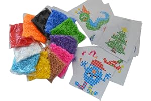 EAST-WEST TRADING GMBH ewtshop 11000 Bügelperlen Jumbo XL in 11 Farben, 1 große Platte und 25 Modelle