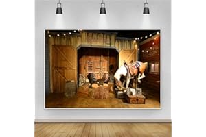 Renaiss 3x2m Old Western Cowboy Fotografía Fondo Wild West Saloon Sillín Telón de Fondo Niño Hombre Niño Retrato Disparo Fiesta Decoración Banner Photo Booth Shoot Vinilo Studio Props