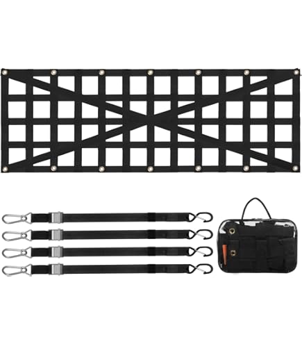 VEVOR Achterklepnet, 1370 x 460 mm, vrachtwagenlaadruknet tot 680 kg, met 4 verstelbare telescopische riemen, uittrekbaar en duurzaam, bagagenet geschikt voor pick-up, aanhanger, vrachtwagen, jeep VEVOR Achterklepnet, 1370 x 460 mm, vrachtwagenlaadruknet tot 680 kg, met 4 verstelbare telescopische riemen, uittrekbaar en duurzaam, bagagenet geschikt voor pick-up, aanhanger, vrachtwagen, jeep