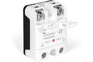 Ailao Rele de estado solido 12V SSR rele monofásico 40A CC control AC relé de estado sólido entrada 3-32V CC salida 480V AC tamaño compacto silencioso larga vida útil.