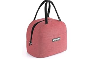 unycos - Sac Isotherme Repas 7L pour Hommes, Femmes et Enfants, Épaissir Sac Lunch Box Étanches avec Doublure Intérieure d'Aluminium, Lunch Bag Portable pour École, Bureau, Pique-Nique (Rose Foncé)