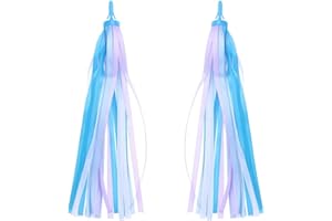 ZHjuju Serpentinas para Manillar de Bicicleta,1 par Colore Borlas de Bicicleta Scooter Cintas Accesorios para Bicicletas para Bicicletas, Scooters y triciclos para niños y niñas.