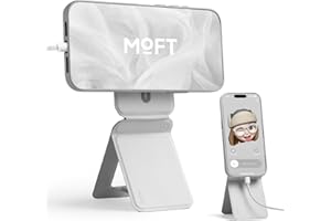 MOFT Handy Stativ Ständer, Magnetische Handy Ständer Stativ für Smartphone, MOVAS Veganes Leder Mini Stativ für iPhone 17/16/15/14/13/12 Serie mit Winkeleinstellung & Starken Magneten (Nebliges Grau)