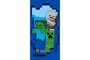 Jerry Fabrics Minecraft Beware ręcznik kąpielowy, ręcznik plażowy, 70 x 140 cm