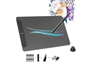 Digital Graphics Drawing Tablet, 10x6 inch VEIKK VK1060PRO with 2 Scroll Wheels, 6 Express Keys, Battery-Free Stylus with Tilt Function for Windons、Mac OS、Android And Linux