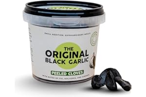 The Original Black Garlic Peeled Cloves – Sweet & Savoury Gourmet Black Garlic, Aged to Perfection, Ready-to-Eat, 100% Natural & Vegan (150 g (Pack of 1))