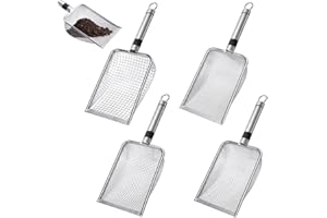 DASIAUTOEM Sito ogrodowe metalowe, 4 sztuki sita do kompostowania, sitko ogrodowe z uchwytem, sitko ogrodowe, ziemia ze stali nierdzewnej, sitko do sitka, 2/2,8/3,8/3,8/5 mm, sitko do piasku, kamieni