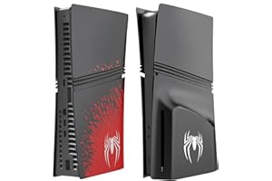 FORMLESSEMPIRE Faceplate for PS5 Side Shell Plates PlayStation 5 Disc Edition Console Replacement Accessory Case Cover Black Plate Anti-Scratch Dust Cover Skin Protector (Spider Pro Edition)