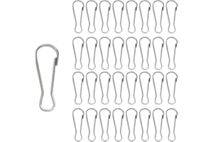 MNIXY CL-Link Lot de 80 crochets à ressort en métal nickelé pour trousseau de clés, corde à linge, barre de drapeau