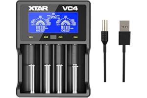 XTAR VC4 4-Bay 18650 Fast Charger with LCD Display