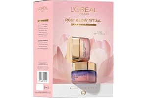L'Oreal Paris Rosy Glow Ritual Giftset; Day and Night Moisturiser to Deeply Moisturise, Formulated with Peony Native Cells + Calcium B3, Rosy Fortifying Day Cream & Night Cream, Day & Night Routine