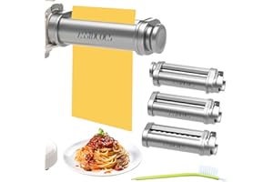 ASSIDUOUS Nudelaufsatz für Bosch Mum5 Mum4 Zubehörteile, Nudelvorsatz aus SUS304 Edelstahl, Pasta Roller Edelstahl Spaghetti Fettuccine Kompatibel mit BOSCH Küchenmaschinen MUM5 MUM4 und Teil der MUM2 Serie