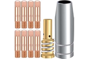 EATBALE MB14 14AK Contact Tip, 10Pcs M6 MIG Tips Welding Torch Contact Tip 0.8mm / 0.030" Tips Holder Difuser Welding Gun Accessories for MB14 14AK MIG/MAG Welding Torch