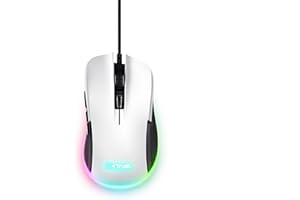 Trust Gaming GXT 922W Ybar Mouse Gaming, 68% Plastica Riciclata, Illuminazione LED RGB, 6 Pulsanti Programmabili, Software Avanzato, 200-7200 DPI, Mouse con Filo USB PC, Computer, Portatile, Bianco