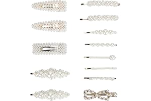 13 St Pearl Hårklämmor för Kvinnor Dekorativa, Eleganta Geometriska Hårspännen, Snygga Falska Pärlor Huvudbonader Bröllopshår