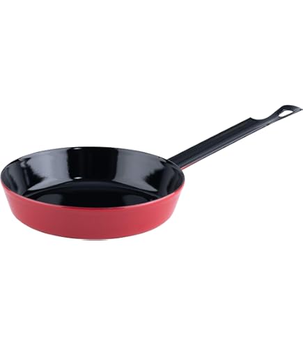 Riess, 0565-022, wooden servant pan 26, CLASSIC - BLACK MAILLE, diameter 26 cm, height 8.2 cm, enamel, with wooden handle and ring for hanging, black, induction