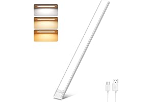 YLATOIAL Luce Armadio LED con Sensore, 3 Temperature di Colore Dimmerabile Led con Sensore di Movimento, USB Ricaricabile Magnetica Lampada, Luce Led Sottopensile per Cucina Garage Scale Bagno Corridoio