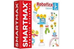 SMART GAMES SmartGames - Roboflex Create, Toys Children 3 Years or More, Flexible and Magnetic, Gifts for Babies,12 Pieces,White