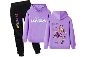 NILKOOZ Girls Tracksuit Boys Hoodie and Pants 2 Pcs Pink Purple Kids Clothing Ages 2-13 Years