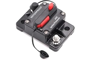 MOTTDAM Schutzschalter 50-300A,DC12-48V Sicherungshalter Wasserdicht,Auto Leistungsschutzschalter mit Manueller Reset,Kfz Sicherung für Motor Auto Marine Boat Stereo Audio(60A)