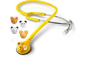 SCIAN HS-30Q Stethoskop für Kinder mit mehreren Farben, Cartoon Tiere Design Stethoskop für Kliniker, Krankenschwester, Heimgebrauch (Yellow)