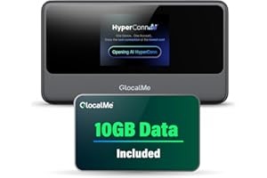 GlocalMe MeowGo 4G Mobiler WLAN Router, DL 390 Mbit/s/UL150 Mbit/s, Mobiles Internet für global 200 Länder, Keine SIM erforderlich, Tragbares WLAN für Unterwegs ohne vertrag mit 10GB Europa Daten