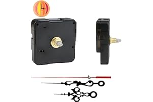 HUGFADS Mouvement à Quartz, Mecanisme Horloge Silencieux, Mecanisme Horloge,Mecanisme Horloge Murale, Mécanisme Horloge Quartz,Axe Long pour Horloges Artisanales à Bricoler, Pièces de Rechange