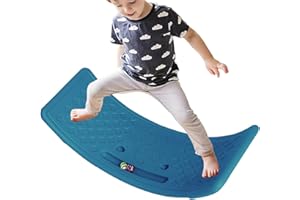 UEZETH Balance Board Kids, Wobble Board, Toddler Wobble Board Seesaw Rocker, Balance Training Equipment, for Boys and Girls, Hold Up To 30Kg for Indoor Use (Blue)
