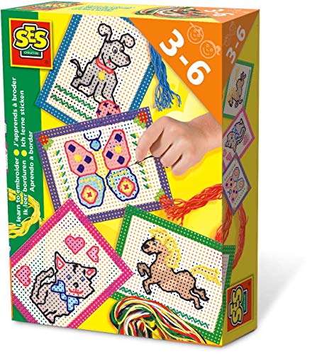 SES Creative - Aprendo a Bordar, Kit de Juego, (14838)