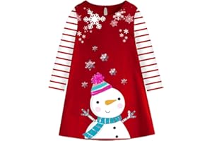 VIKITA Vestito Manica Lunga Striscia T-Shirt Cotone Bambine e Ragazze