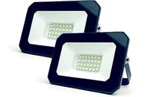 ‎YJY LIGHT YJY LIGHT LED Strahler Außen, 20W LED Fluter 28 LED Wandleuchten IP65 Wasserdicht, 1800LM Außenstrahler 6500K Kaltweiß Scheinwerfer, Aussenleuchte für Garten, Garagen, Balkon (2 Stück)