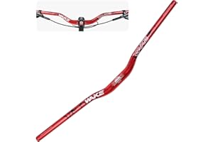 MIGHTYDUTY WAKE Guidon de Vélo 31,8mm*720mm Extra Long et Large Guidon Cintre VTT Alliage d'aluminium 30mm Riser Guidon de Vélo pour de Route (Rouge)