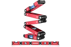 ENUODA Niveau à bulle multifonctionnel 70 cm pliable en aluminium rectifié avec précision magnétique avec quatre bouteilles bleues 45°/90°/180° pour la maison, les ouvriers du bâtiment