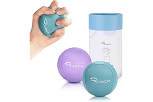 Ryaco 2PCS Ensemble de Boules Anti-Stress en Gel pour Exercices à la Main, Balles en Gel Souples et dures Ensemble de 2 pour Adultes - Soulagement de l'anxiété, entraînement de résistance