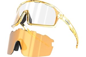 SCVCN Gafas de Ciclismo Fotocromáticas Hombre Mujer Gafas de Sol Deportivas Transparentes Montaña MTB Bicicleta Running Golf