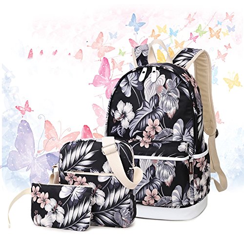 Preisvergleich Produktbild Leisure Wasserdichte Kombination Rucksäcke, Outdoor Wandern Bergsteigen Ultralight Rucksäcke Pflanzen Blumen Druckmuster Leinwand Rucksack Unisex Schultasche ( Design : C )