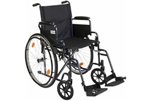 ‎EUROTOPS Orbisana Rollstuhl Faltbar mit 46 cm Sitzbreite | Leichter Transportrollstuhl mit hochklappbaren Armlehnen & pannensicheren Reifen | Faltrollstuhl für Senioren & Erwachsene, für Innen- & Außenbereich