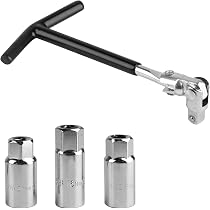 Set di 2 chiavi per candele di accensione, 14 mm e 16 mm, universali, flessibili con molla di supporto, per candele a bussola, per auto e moto
