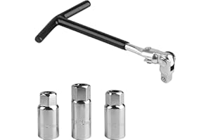 PanBeiQi 4 Pcs 3/8'' Spark Plug Wrench Set, 16/18/21 mm Spark Plug Removal Tool, for Car Motorcycle Sparks Plugs Remover Socket Set